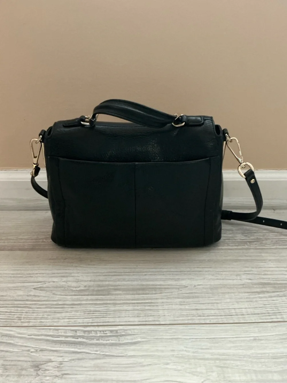 Coach Black Leather Satchel with Gold Hardware - Picture 4 of 9